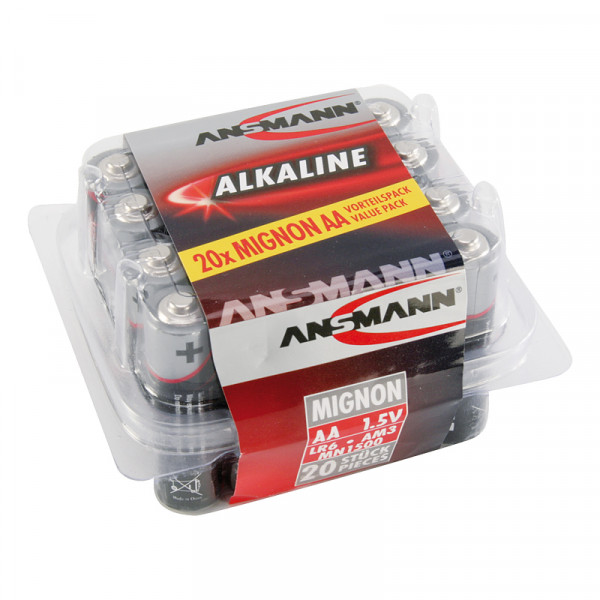 Pack 20 piles alcaline LR06 Ansmann