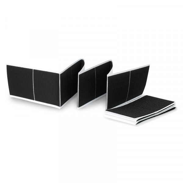 Klettbandpads selbstklebend 100 x 100 mm quadratisch 12 Stück schwarz