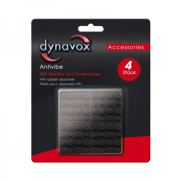 Dynavox Antivibe Geräte-und Boxenfüsse Gummi, quadr. 40 x 40 mm, 4er Set