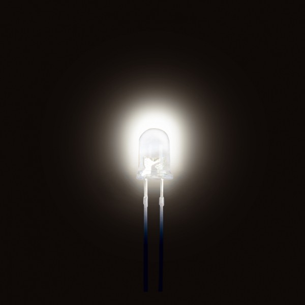 LED Warmweiss 5 mm ~15000 mcd 10 Stück BLANKO