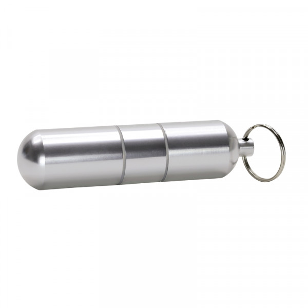 Schlüsselanhänger mit Aufbewahrungsfkt. Aluminium, BLANKO