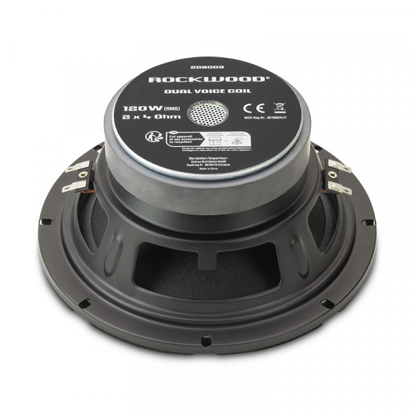Audio Rockwood -Hifi Rockwood 200mm subwoofer dubbele spreekspoel 2 x 4 ohm | Woofer Dubbel spreekspoel