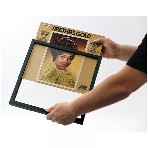 Cadre support pour vinyle bois MDF noir